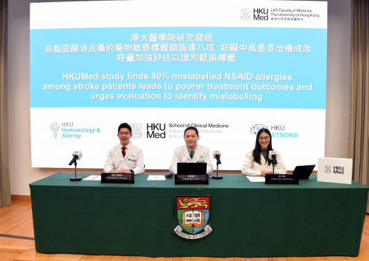 Dr Philip Li Hei (middle) from HKUMed urges thorough drug allergy evaluations to identify mislabelling, aiming to promote patient outcomes and overall public health.
 